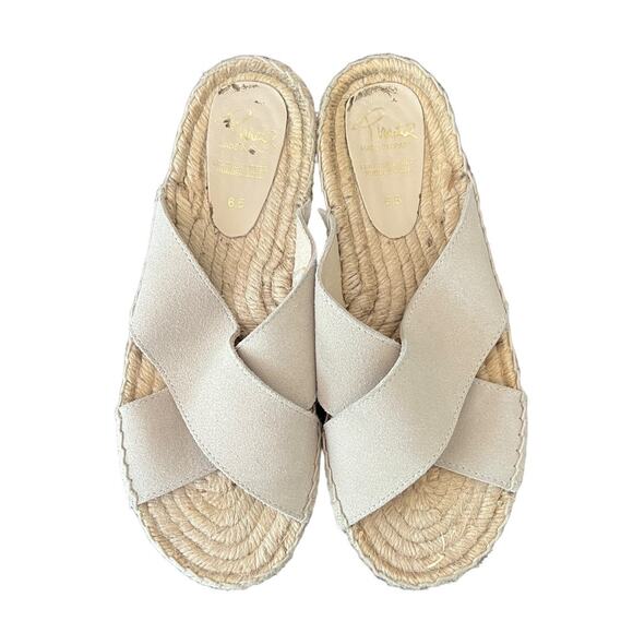 Anthropologie Pima 2 Espadrille Leather Crossover Sandals Size 6.5 - Picture 1 of 7